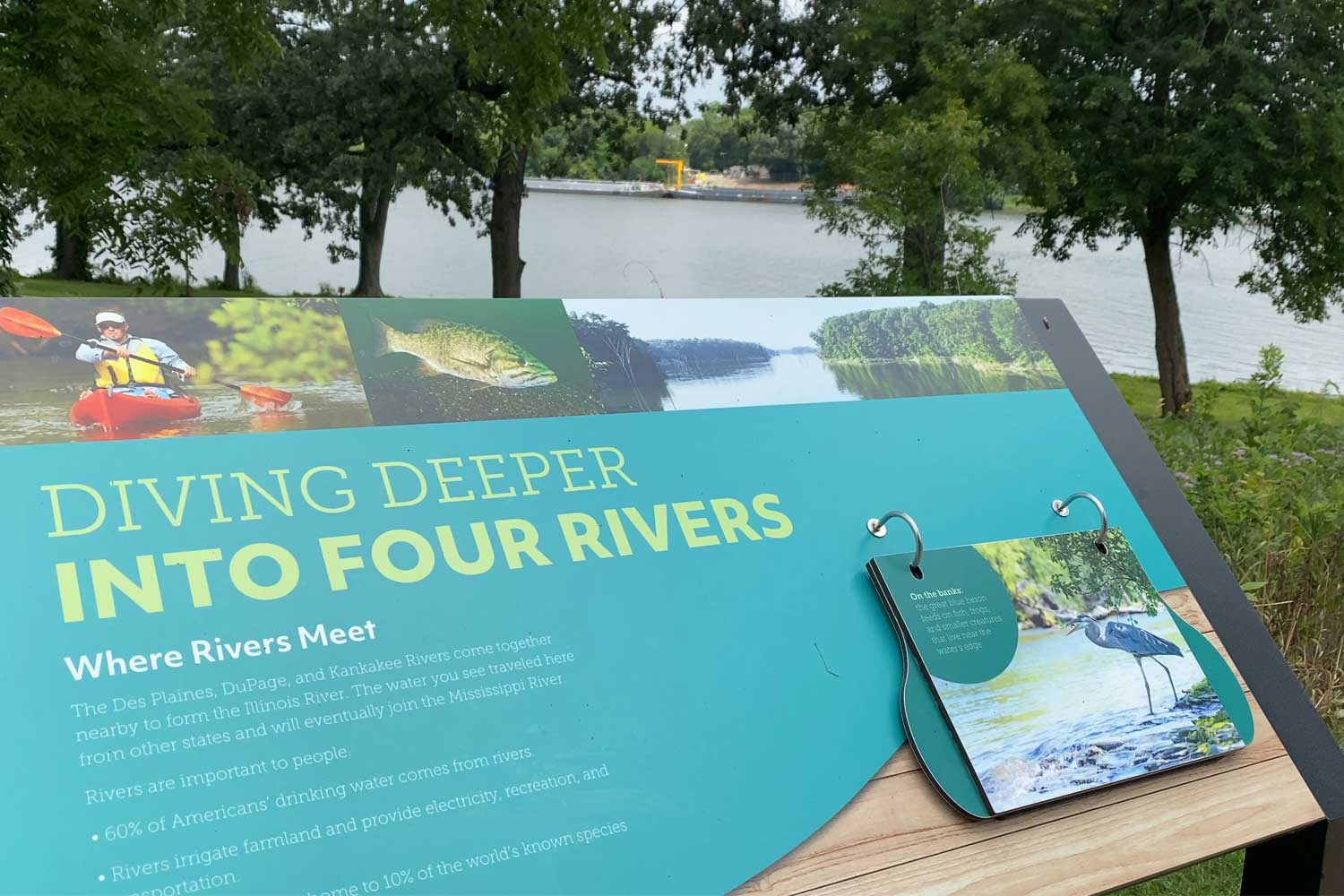 Interpretive signage at Four Rivers