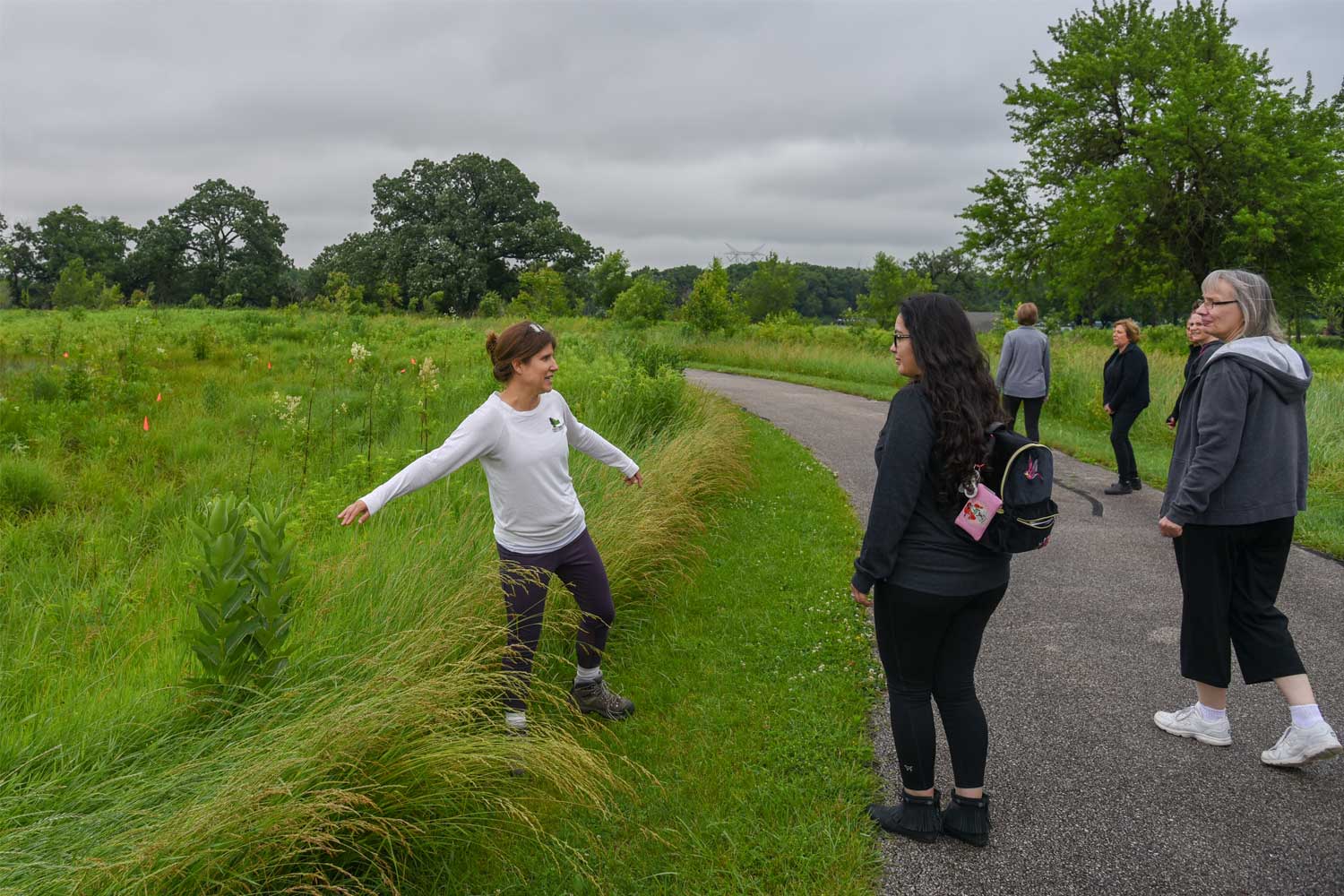 Women on a hike at Four Rivers