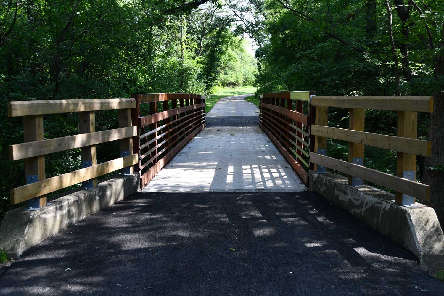 Bridge along a paved trail.