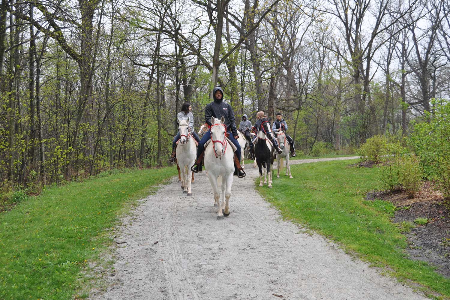 Equestrians along the Plum Creek Greenway Trail.