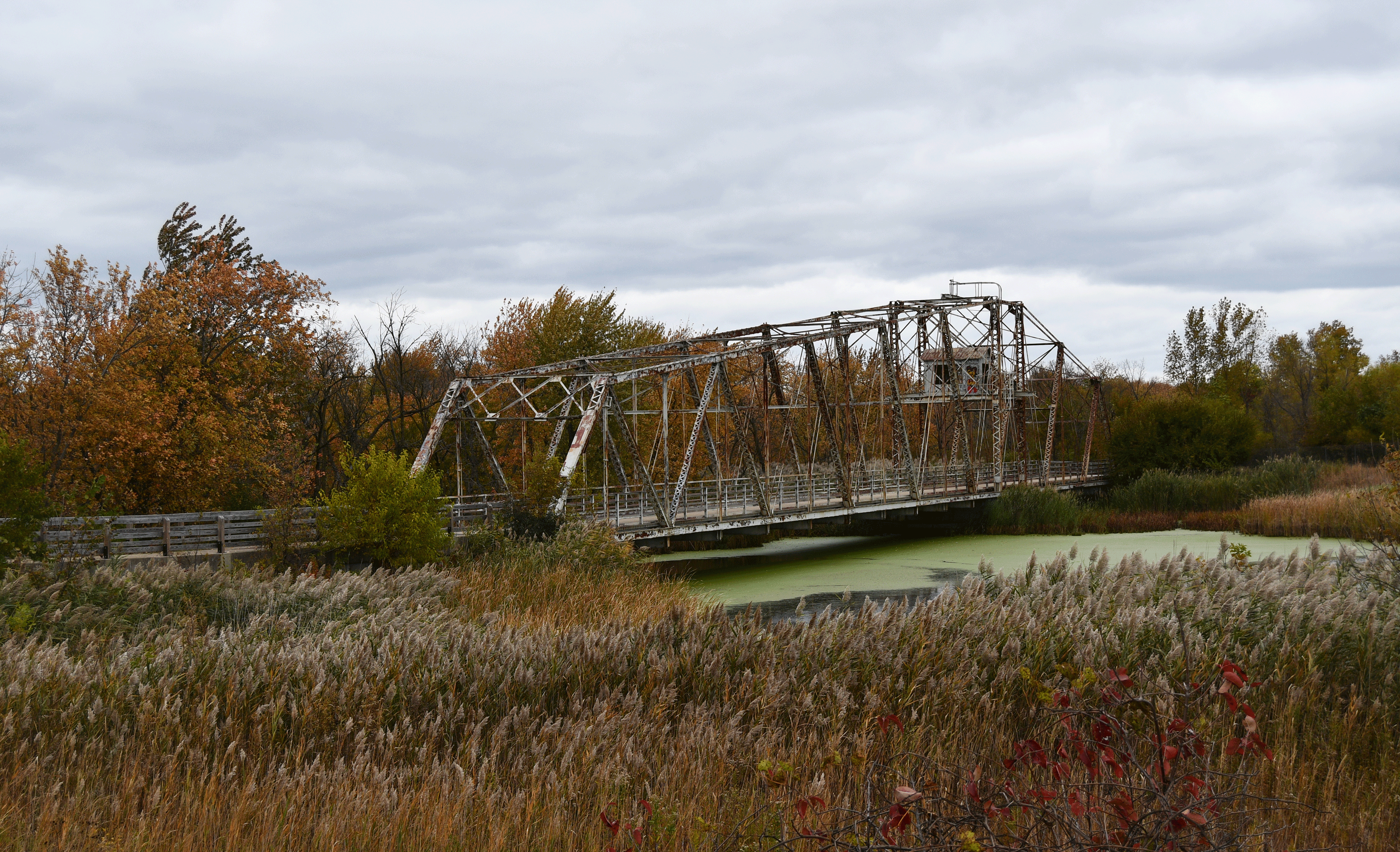 The swing bridge along Centennial Trail.