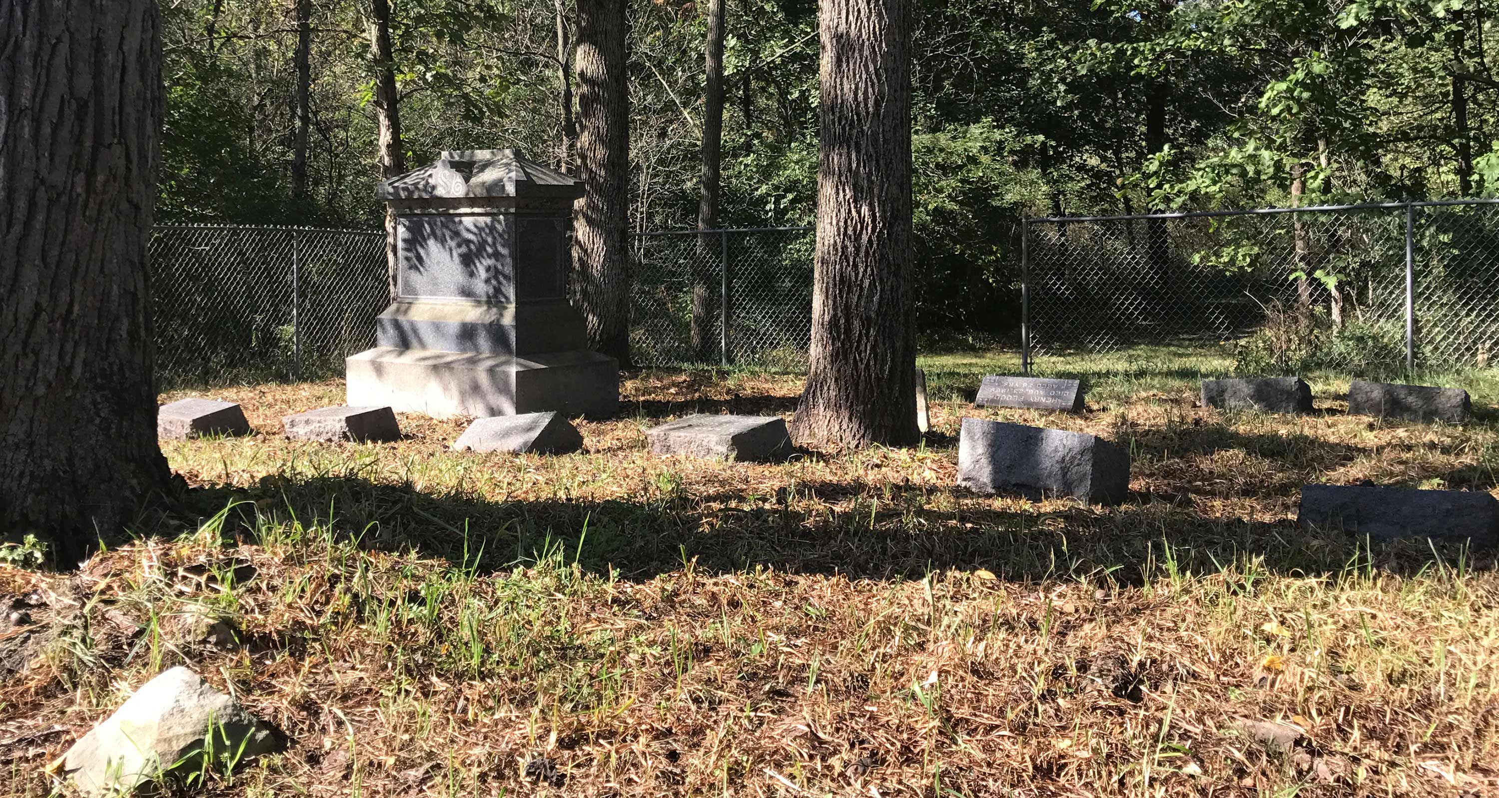 The cemetery at Huyck's Grove Preserve.