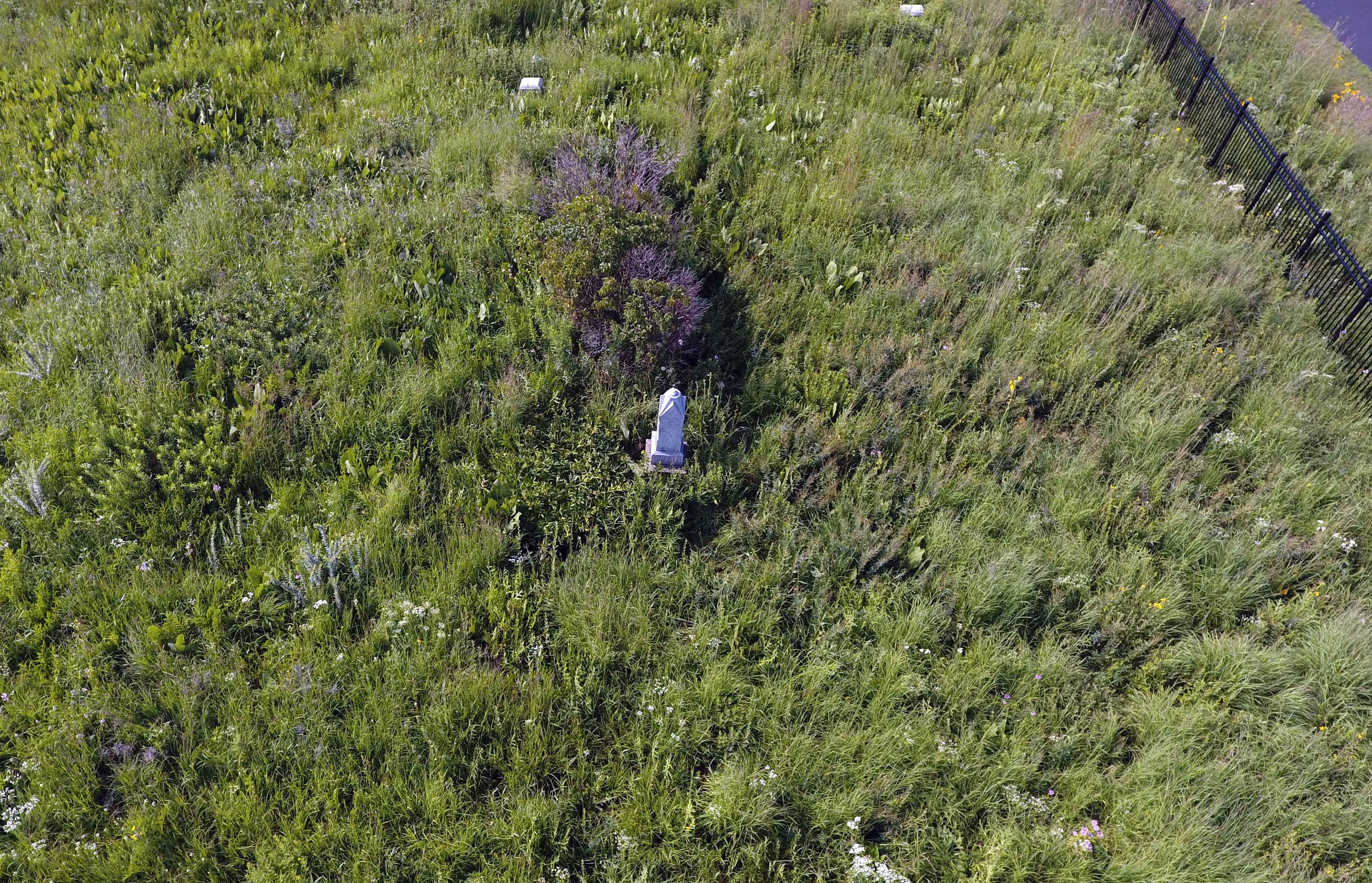 An aerial view of Vermont Cemetary.