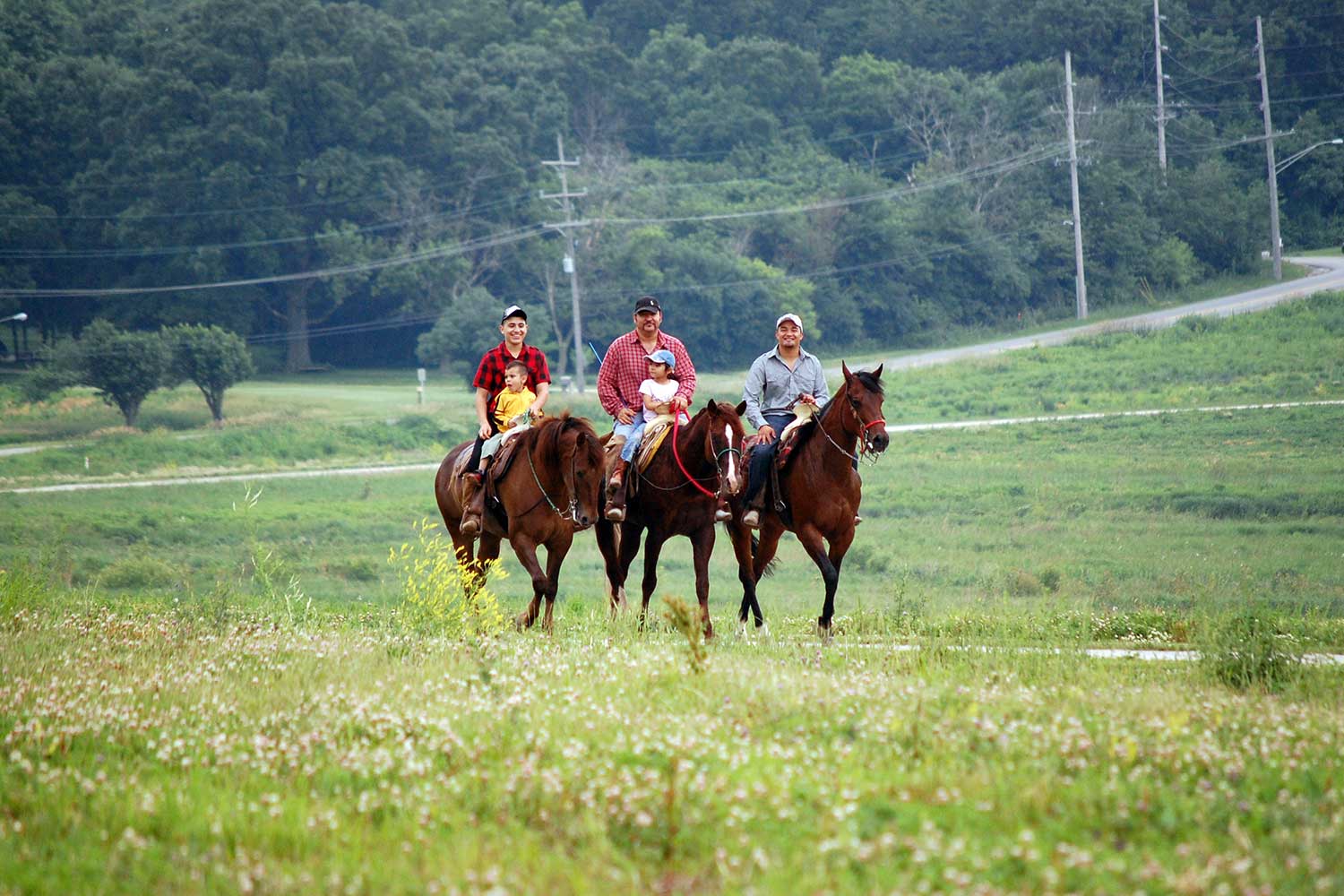 equestrians along the trail.