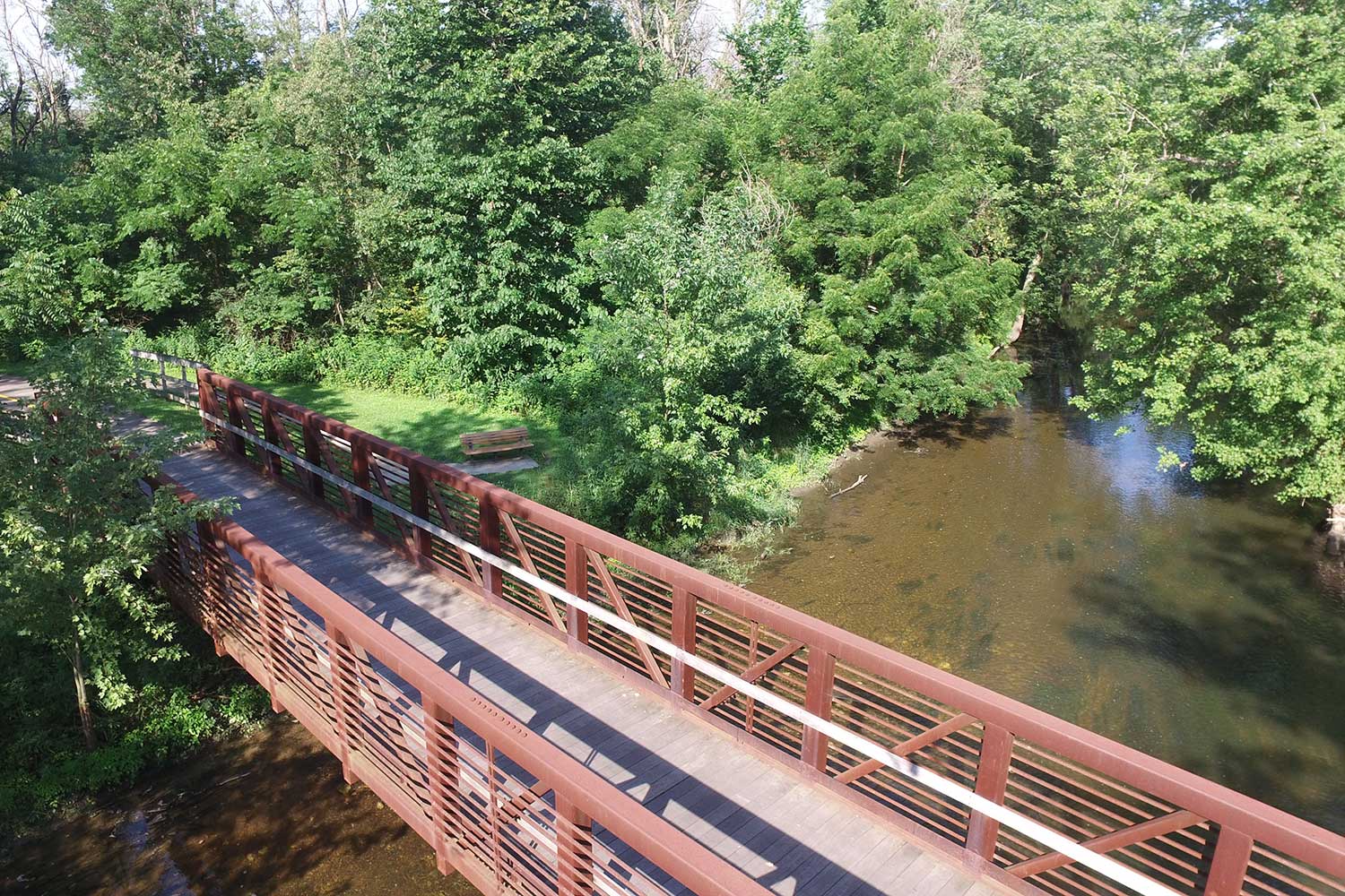  An aerial view of the bridge.