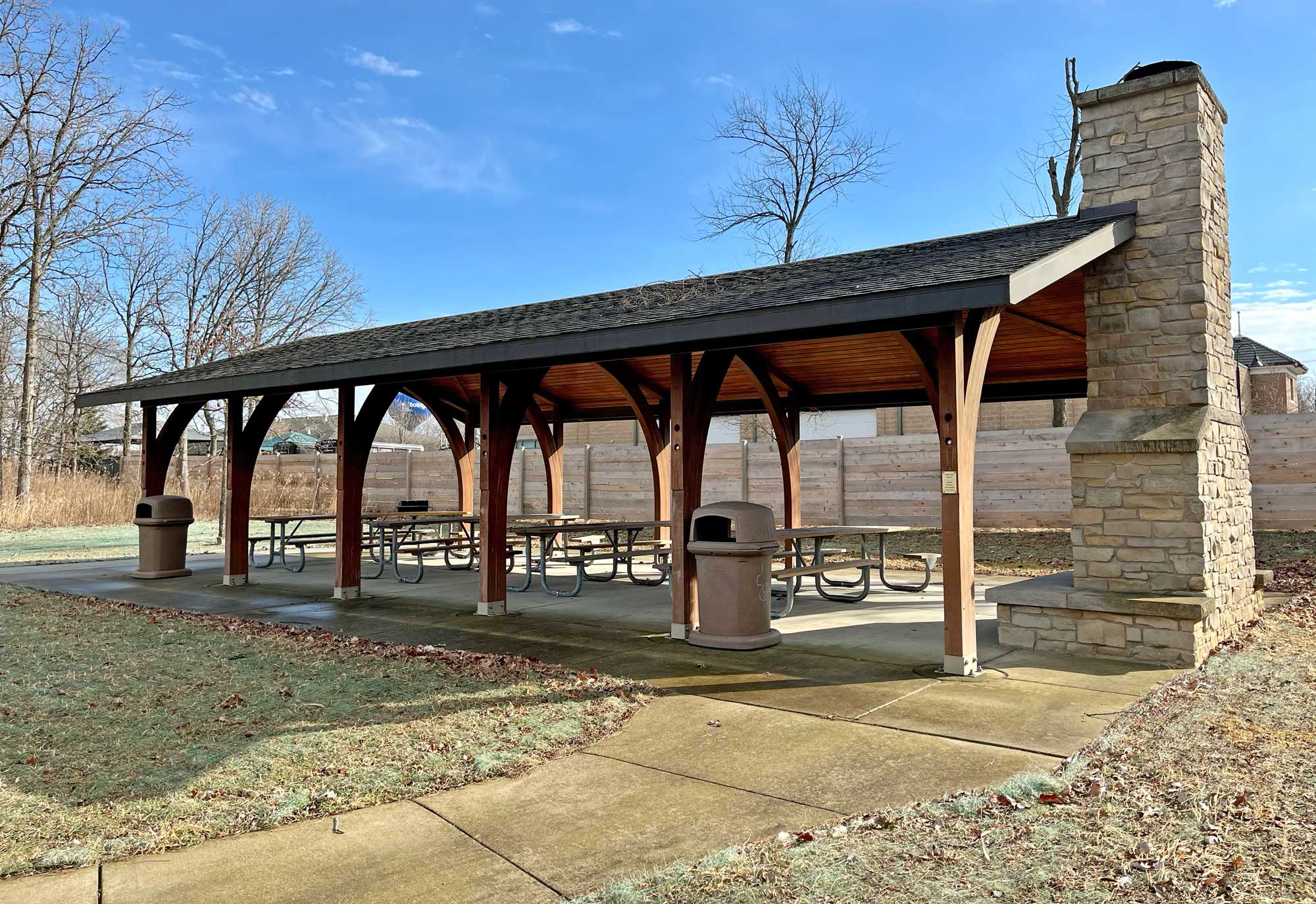 Exterior view of a picnic shelter