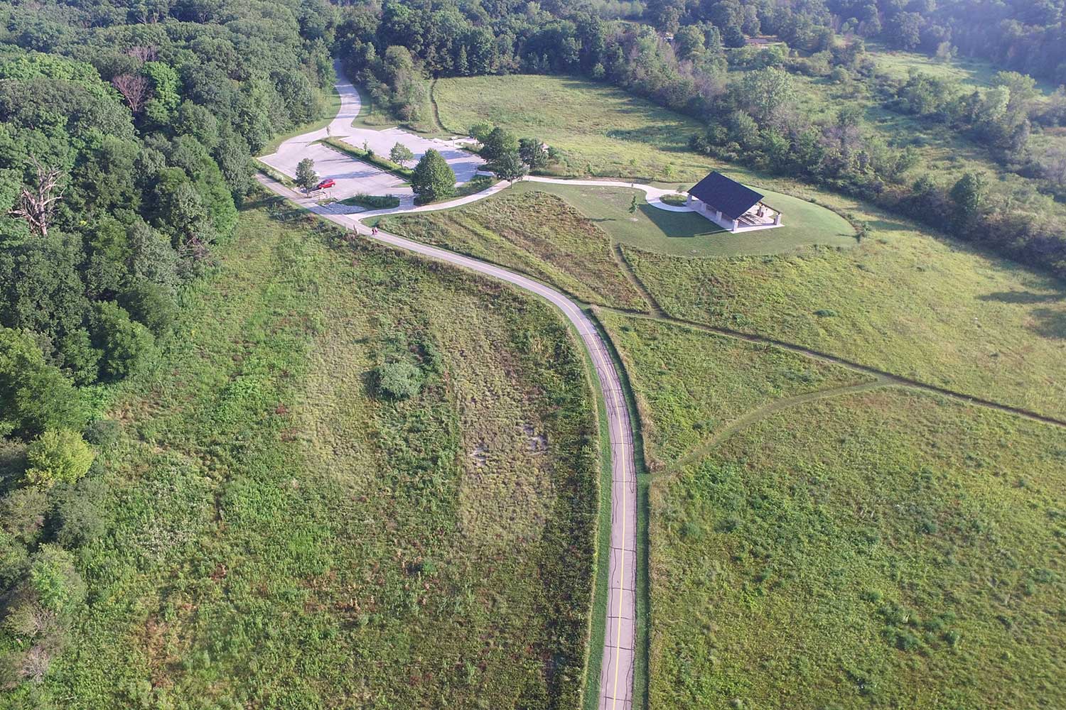 An aerial view of the trail.