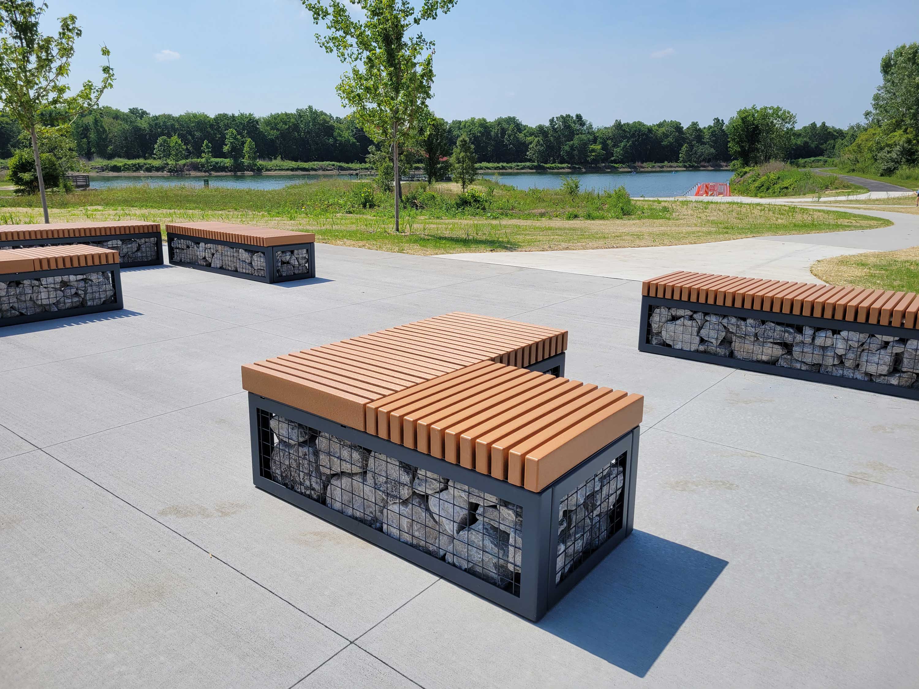 The welcome plaza at Lake Chaminwood.