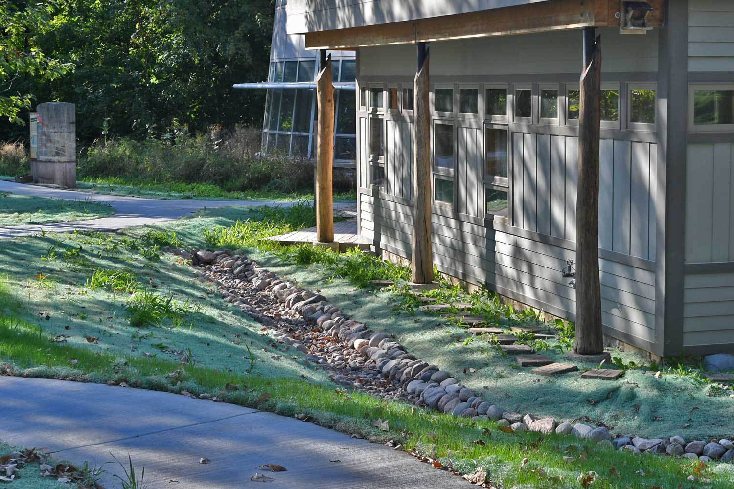 Improvements made to area in front of Hidden Oaks.