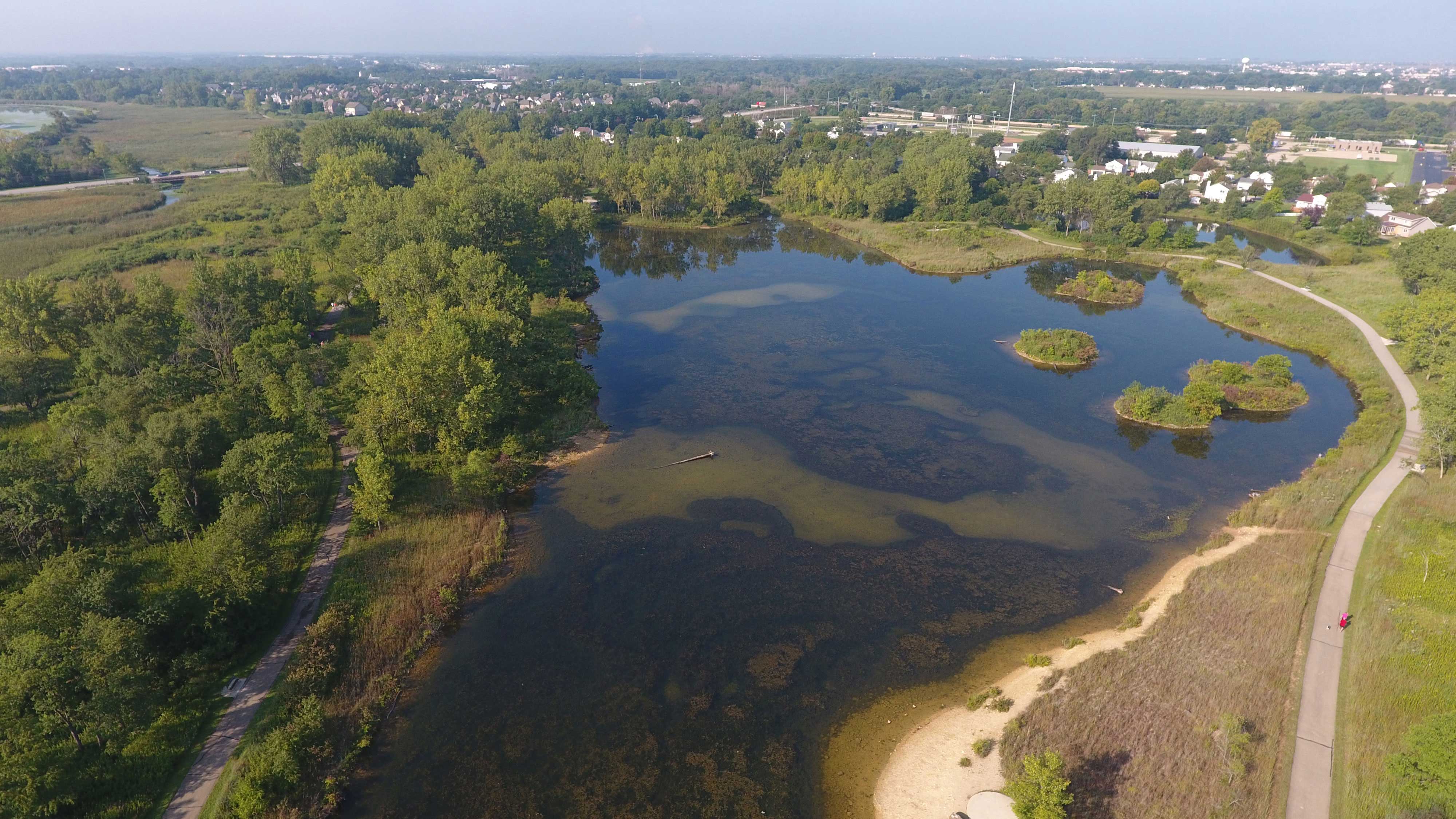 Aerial view of the Rock Run Greenway Trail.
