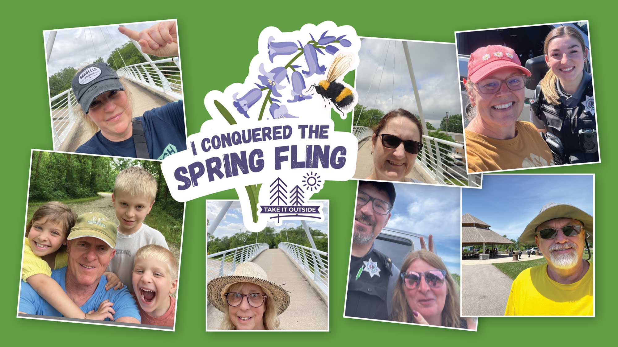 Collage showing the selfies of the Spring Fling winners