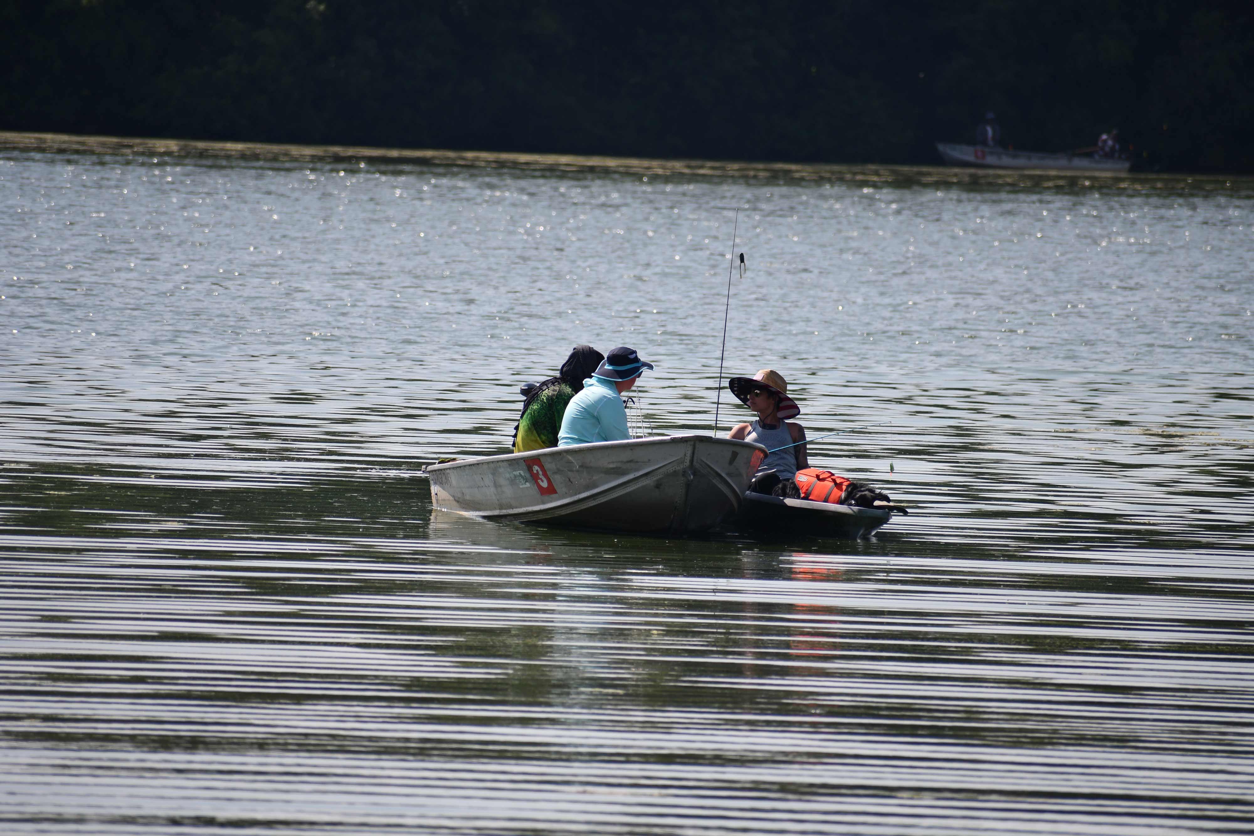 Boaters are out on the water at Monee Reservoir.
