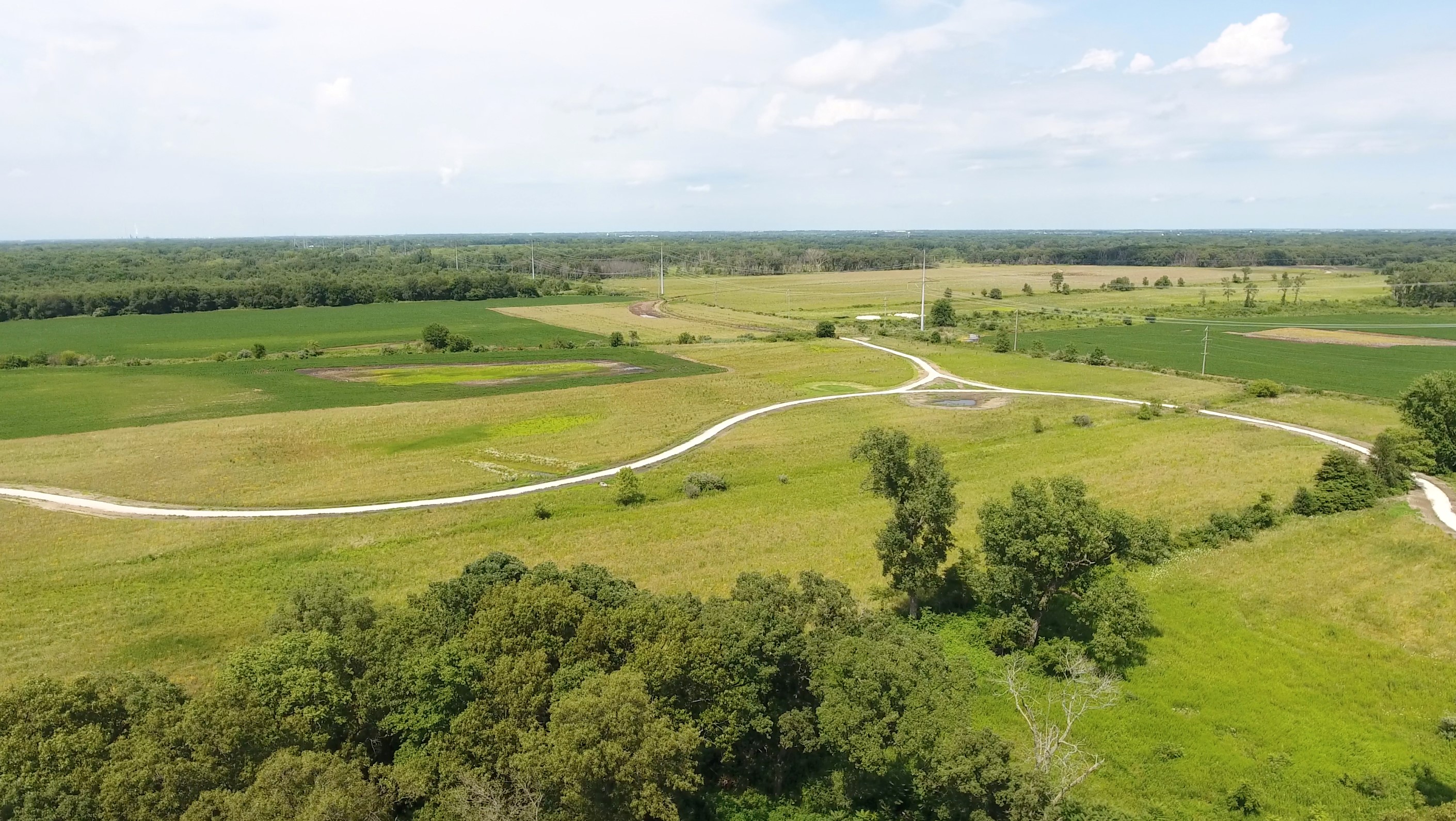 An aerial view of KankaKee Sands Preserve.