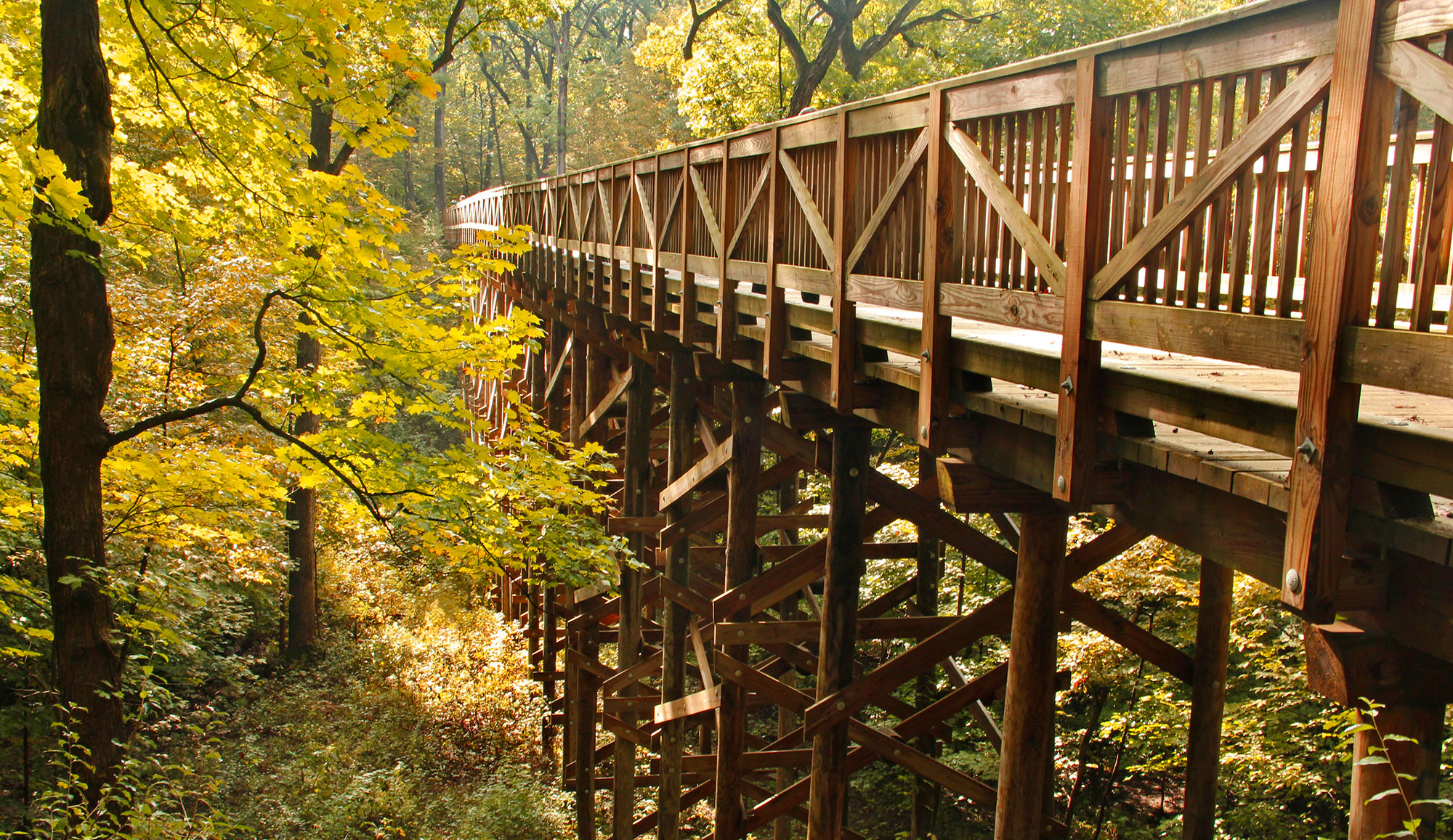 The big bridge along the Plum Creek Greenway Trail.