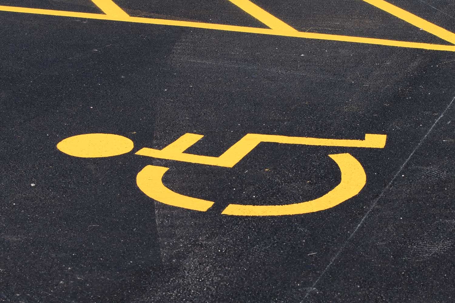Newly paved handicap parking spot.